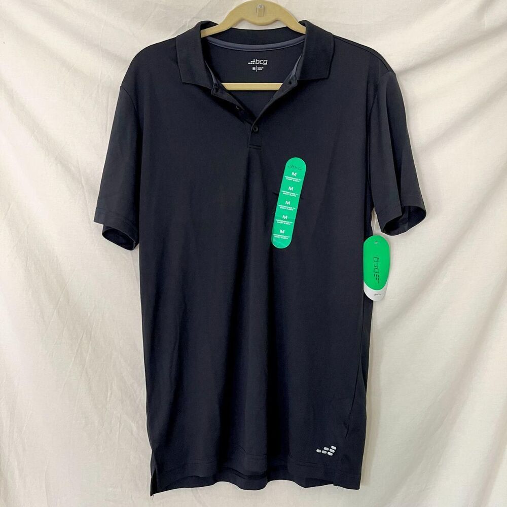 Bcg Mens Black Lifestyle Coaches Polo NWT Size M